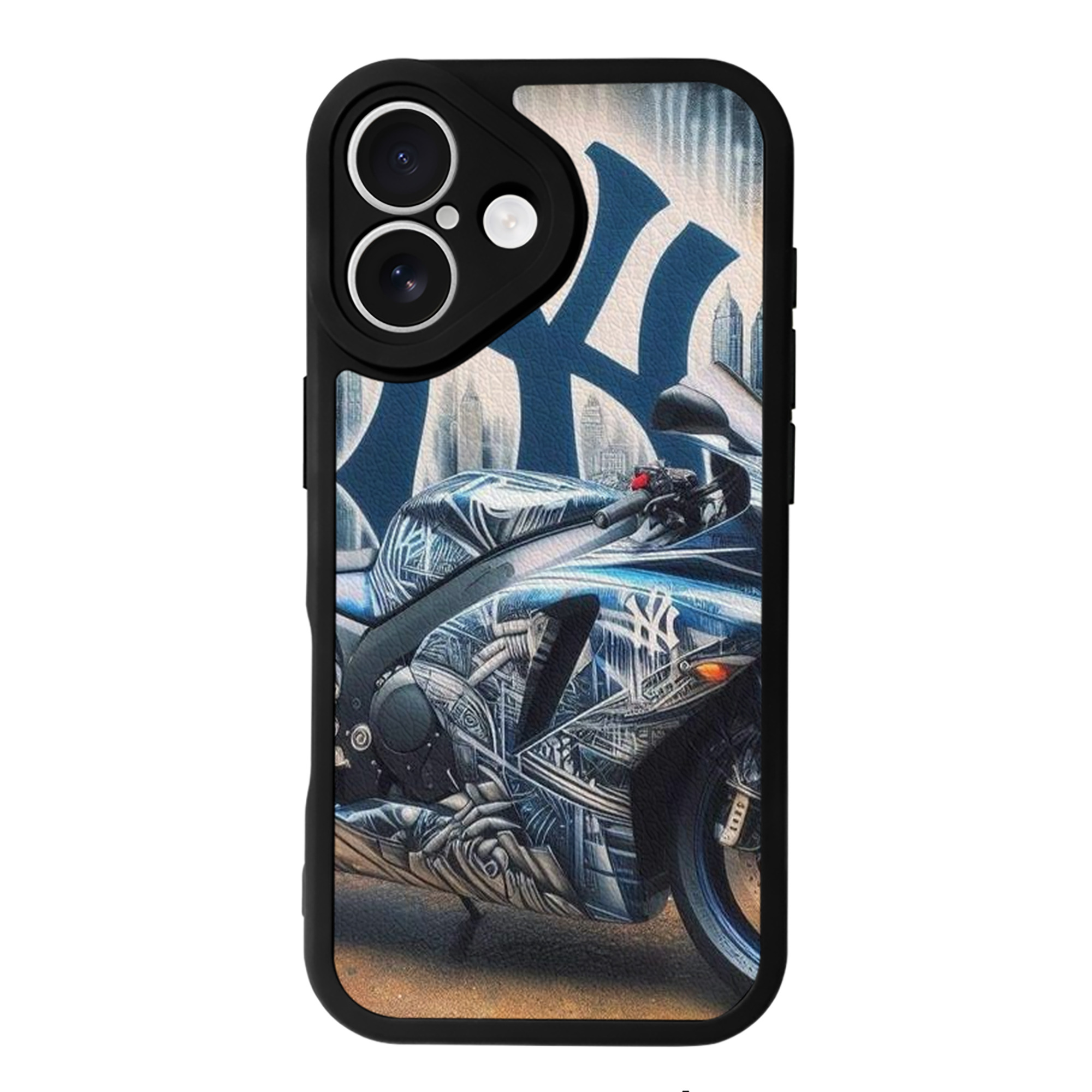 New York Yankees 327 IPhone 16 Silicone Leather Case – UV Print, Lambskin Texture – Perfect Fit, Wireless Charging Compatible, Scratch Resistant, Precise Cutouts – Stylish Protection For IPhone 16